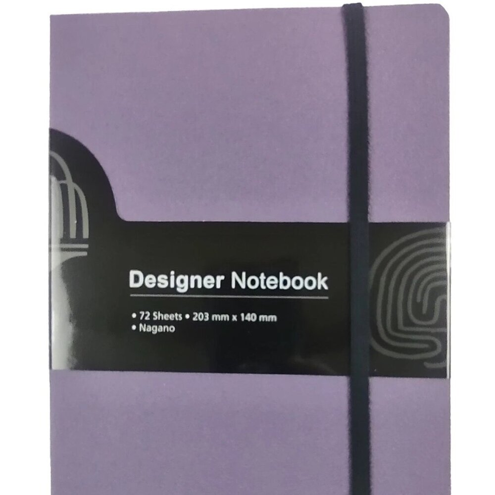 Tops Designer Pocket Notebook 72 Lined Sheets Purple Nagano Case Bound 8"X5 5/8"